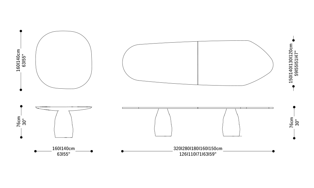 Image of the main dimensions of the product